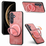 For Samsung Galaxy A27 5G Phone Case with Rotating Kickstand Stress Relief Retro Leather Back Cover