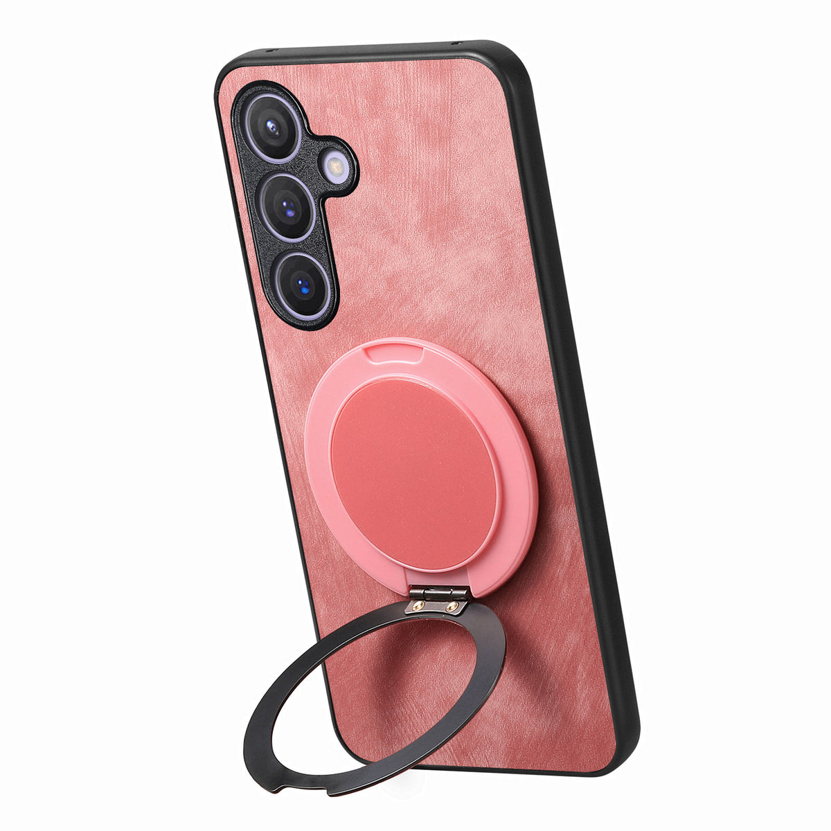 For Samsung Galaxy A27 5G Phone Case with Rotating Kickstand Stress Relief Retro Leather Back Cover