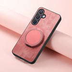 For Samsung Galaxy A27 5G Phone Case with Rotating Kickstand Stress Relief Retro Leather Back Cover