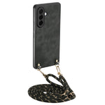 For Samsung Galaxy A27 5G Retro Leather Phone Back Cover with Adjustable Strap