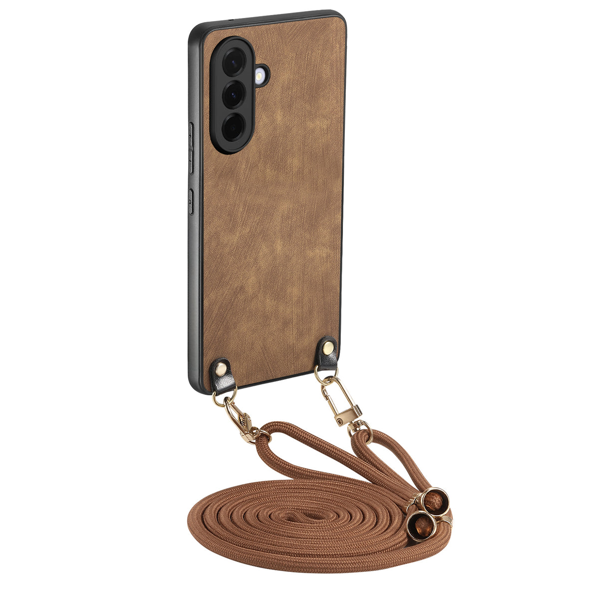 For Samsung Galaxy A27 5G Retro Leather Phone Back Cover with Adjustable Strap
