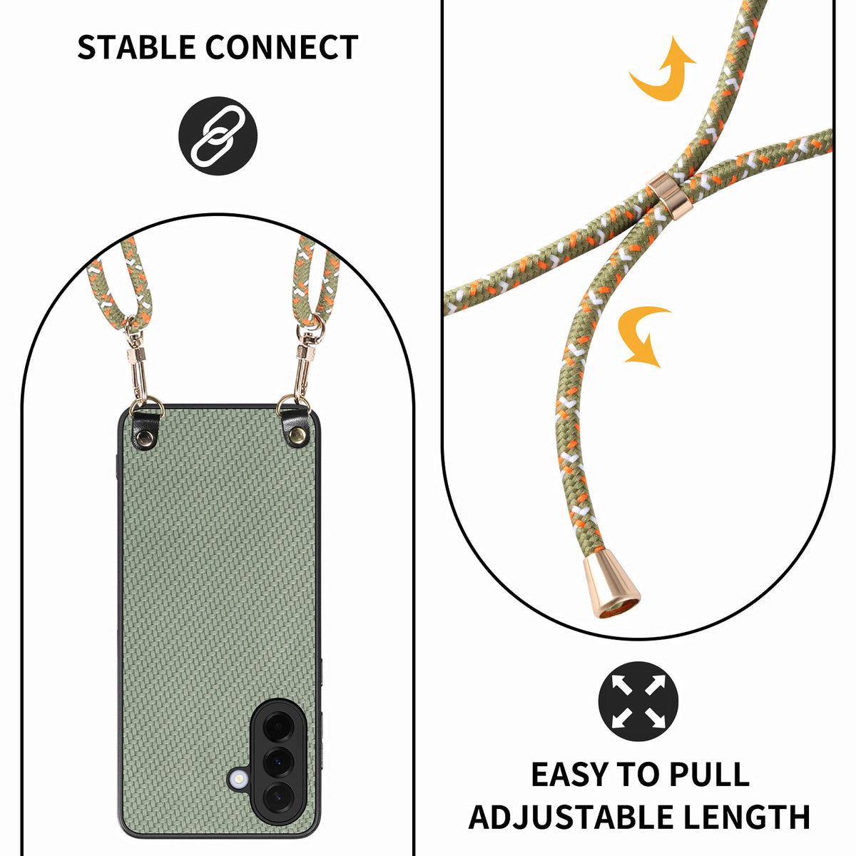 For Samsung Galaxy A27 5G Case Carbon Fiber Texture Hybrid Phone Back Cover with Adjustable Strap
