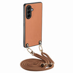 For Samsung Galaxy A27 5G Case Carbon Fiber Texture Hybrid Phone Back Cover with Adjustable Strap