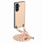 For Samsung Galaxy A27 5G Case Carbon Fiber Texture Hybrid Phone Back Cover with Adjustable Strap