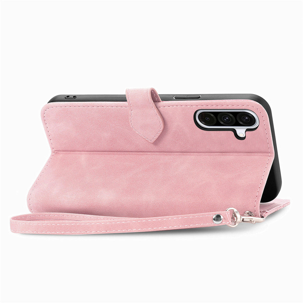 Til Samsung Galaxy A27 5G Pung-Etui med Lynlås og Rem, Blomsterpræg i PU Læder, Telefoncover