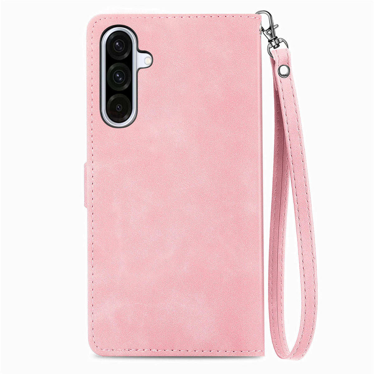 Til Samsung Galaxy A27 5G Pung-Etui med Lynlås og Rem, Blomsterpræg i PU Læder, Telefoncover