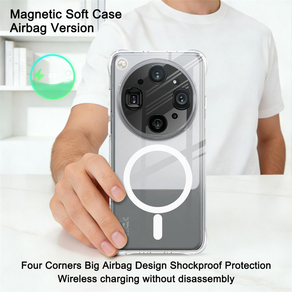 IMAK til Oppo Find X9 Ultra 5G, magnetisk etui med airbag-stødbeskyttelse, TPU-mobilcover