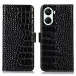 For Huawei nova 10 SE 4G RFID Blocking Phone Case Crocodile Texture Genuine Cowhide Leather Wallet Stand Cover