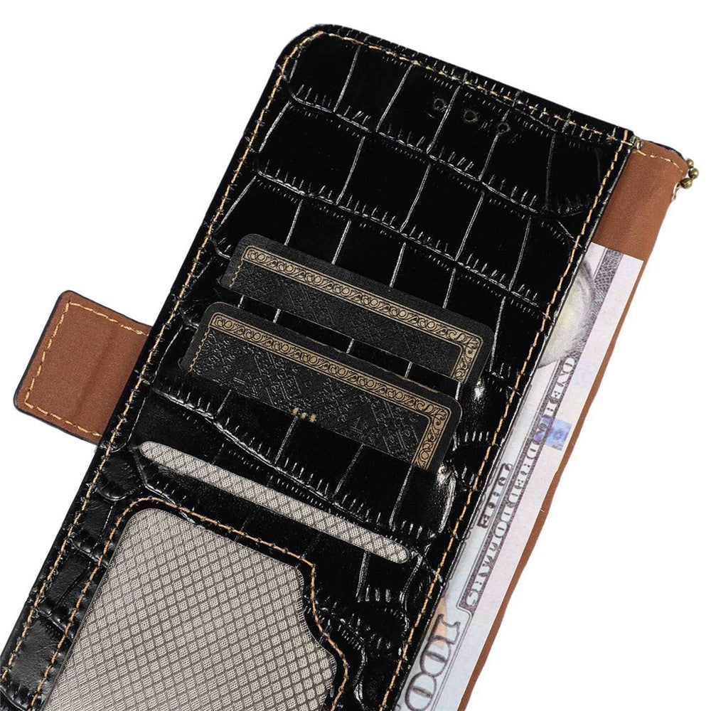 For Huawei nova 10 SE 4G RFID Blocking Phone Case Crocodile Texture Genuine Cowhide Leather Wallet Stand Cover