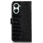 For Huawei nova 10 SE 4G RFID Blocking Phone Case Crocodile Texture Genuine Cowhide Leather Wallet Stand Cover
