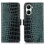 For Huawei nova 10 SE 4G RFID Blocking Phone Case Crocodile Texture Genuine Cowhide Leather Wallet Stand Cover