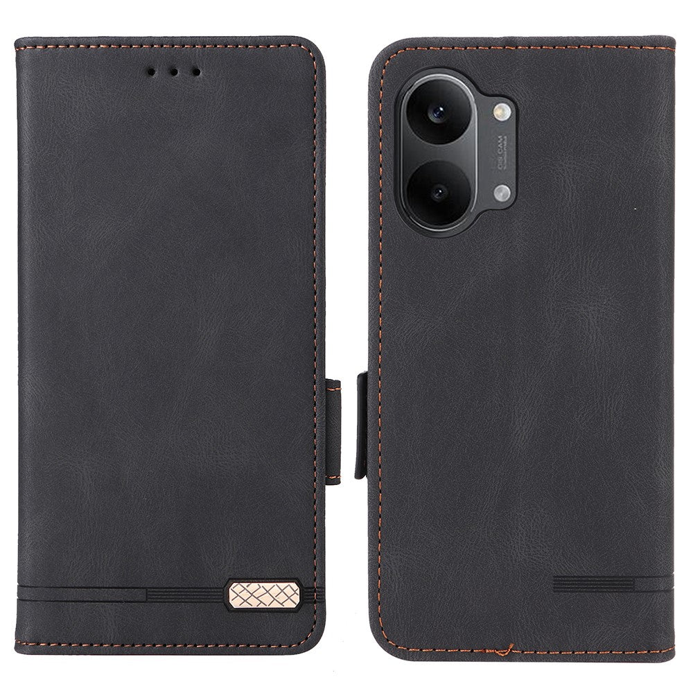 mobilskal för Xiaomi Poco X8 Pro Max 5G / Redmi Turbo 5 Max 5G Läderplånbok med fällbart läderfodral och hårdvarudekor