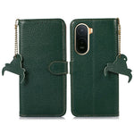 RFID Blocking Case for Xiaomi Poco C85x 5G / Redmi A7 Pro 4G (171.56mm) / Redmi A7 Pro 5G Genuine Cow Leather Phone Cover Litchi Texture