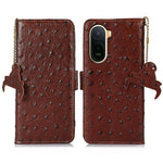 RFID Blocking Case for Xiaomi Poco C85x 5G / Redmi A7 Pro 4G (171.56mm) / Redmi A7 Pro 5G Genuine Cow Leather Phone Case Ostrich Texture