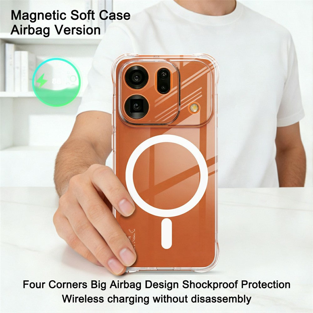 IMAK för Oppo Find X9s Pro 5G Magnetiskt Skal Airbag Stötsäkert Skydd TPU mobilskal