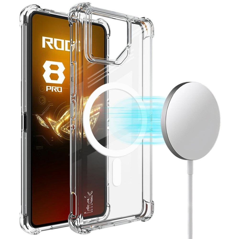 IMAK Magnetiskt Skal för Asus ROG Phone 8 5G / Phone 8 Pro 5G Airbag Stötsäkert Skyddande TPU mobilskal