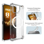 IMAK Magnetiskt Skal för Asus ROG Phone 8 5G / Phone 8 Pro 5G Airbag Stötsäkert Skyddande TPU mobilskal