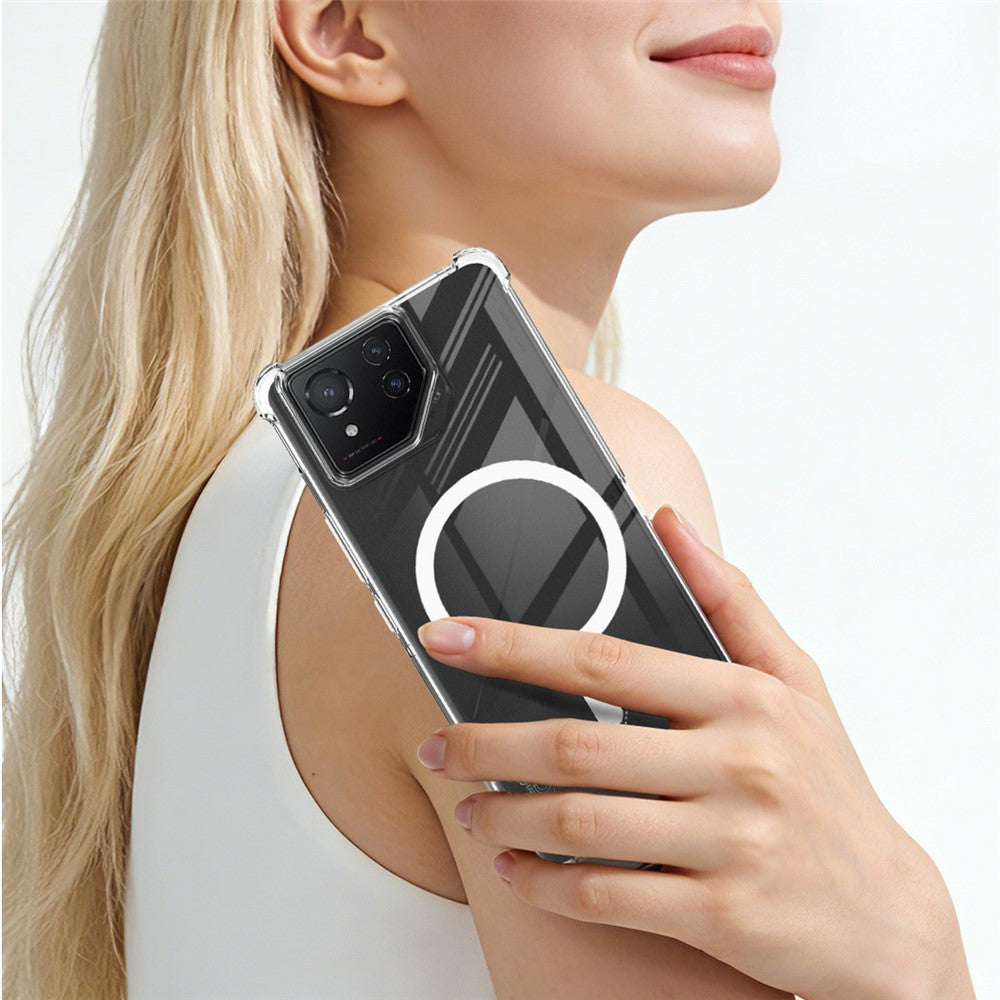 IMAK Magnetiskt Skal för Asus ROG Phone 8 5G / Phone 8 Pro 5G Airbag Stötsäkert Skyddande TPU mobilskal