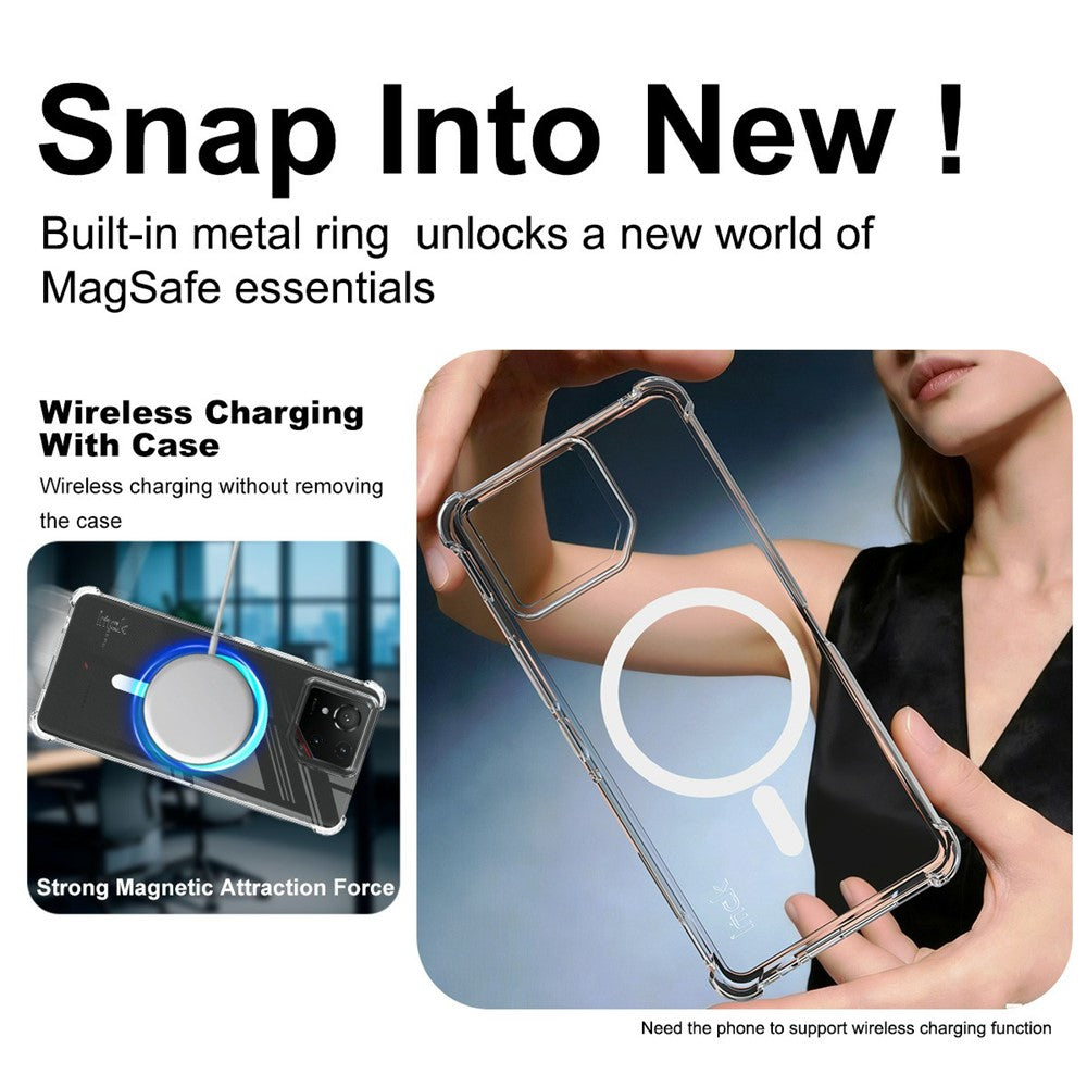 IMAK magnetisk TPU-mobilskal til Asus ROG Phone 9 5G / Phone 9 Pro 5G / Phone 9 FE 5G med airbag og stødsikker beskyttelse