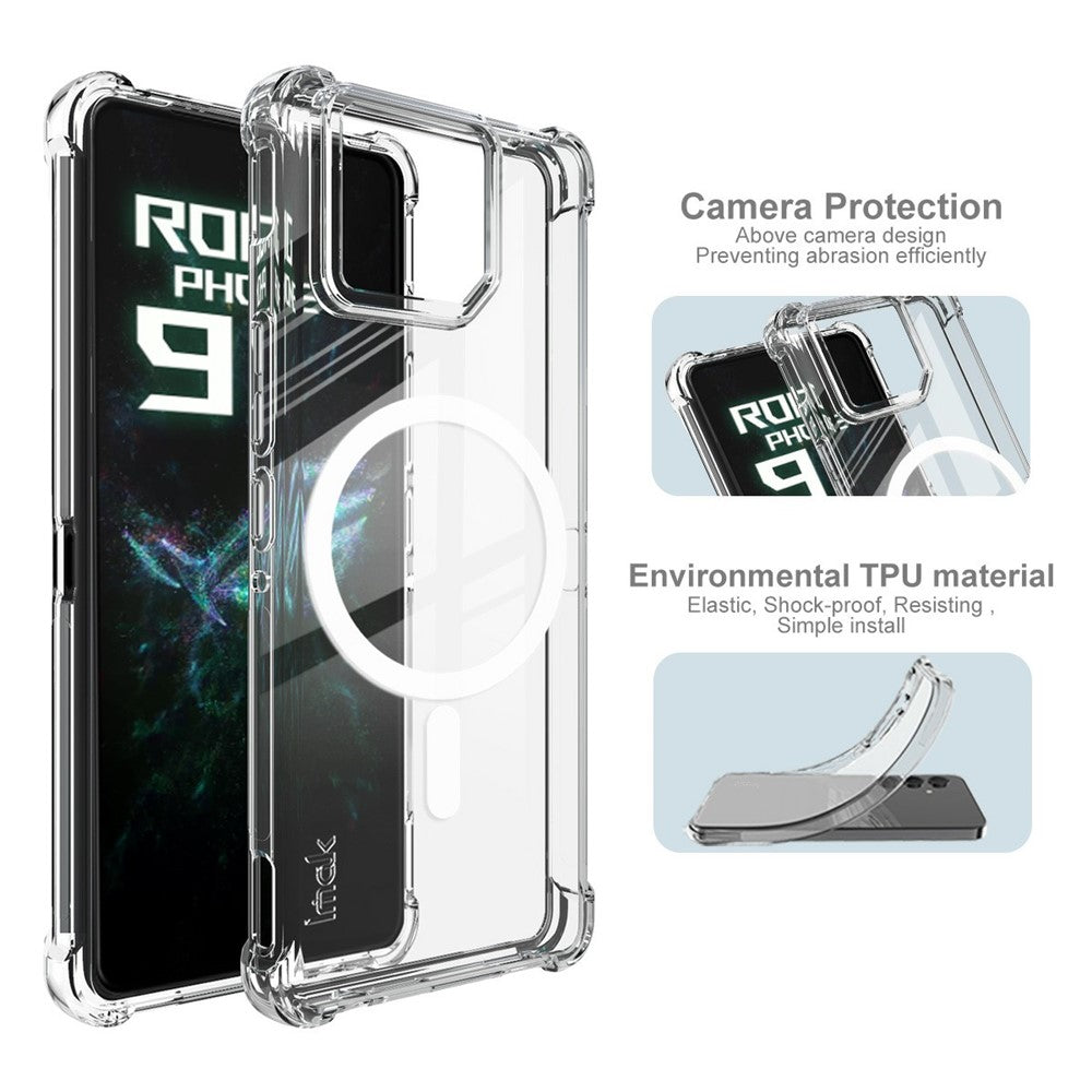 IMAK magnetisk TPU-mobilskal til Asus ROG Phone 9 5G / Phone 9 Pro 5G / Phone 9 FE 5G med airbag og stødsikker beskyttelse
