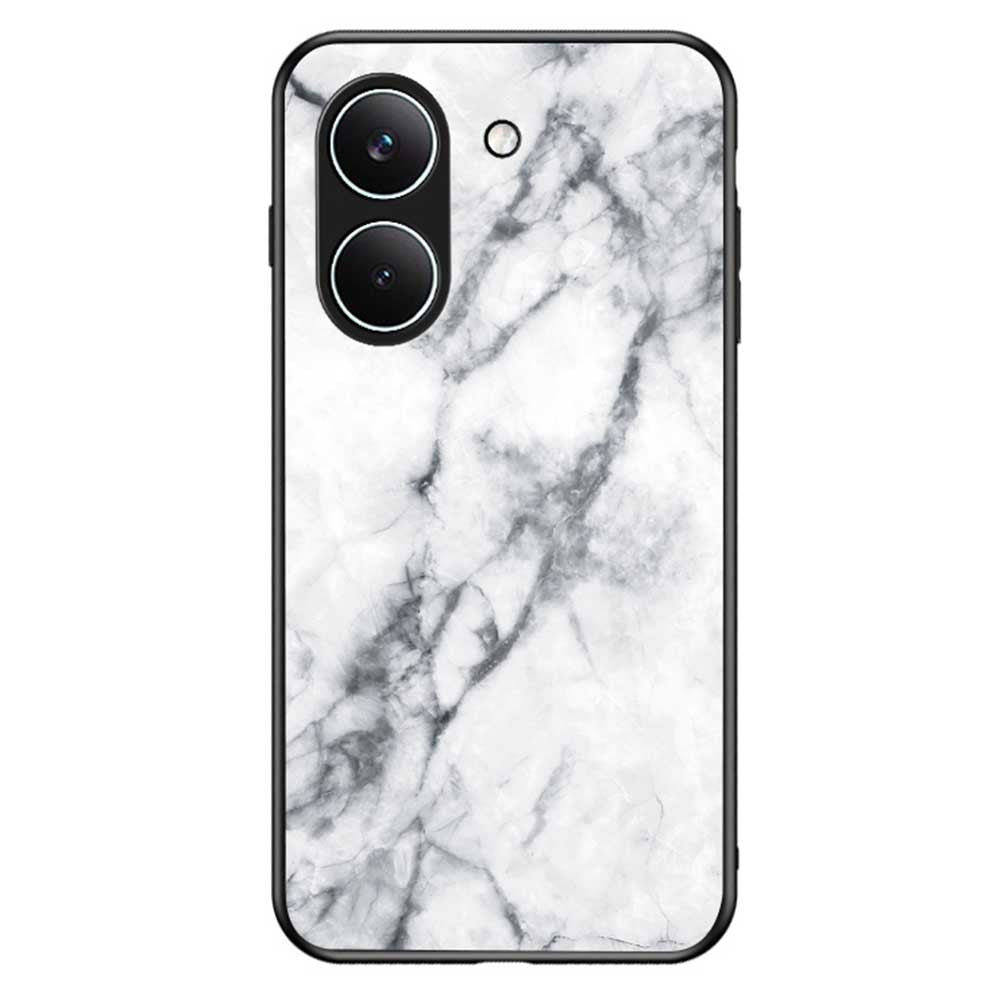 Phone Case For Xiaomi Poco X8 Pro 5G  /  Redmi Turbo 5 5G Marble Pattern Tempered Glass + PC + TPU Protective Phone Cover