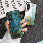Phone Case For Xiaomi Poco X8 Pro 5G  /  Redmi Turbo 5 5G Marble Pattern Tempered Glass + PC + TPU Protective Phone Cover