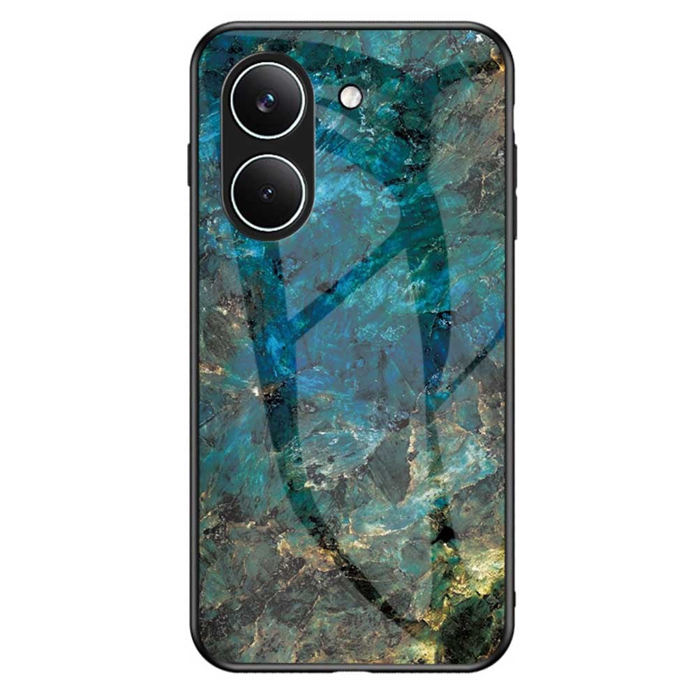 Phone Case For Xiaomi Poco X8 Pro 5G  /  Redmi Turbo 5 5G Marble Pattern Tempered Glass + PC + TPU Protective Phone Cover