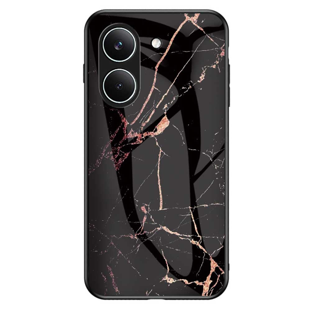 Phone Case For Xiaomi Poco X8 Pro 5G  /  Redmi Turbo 5 5G Marble Pattern Tempered Glass + PC + TPU Protective Phone Cover