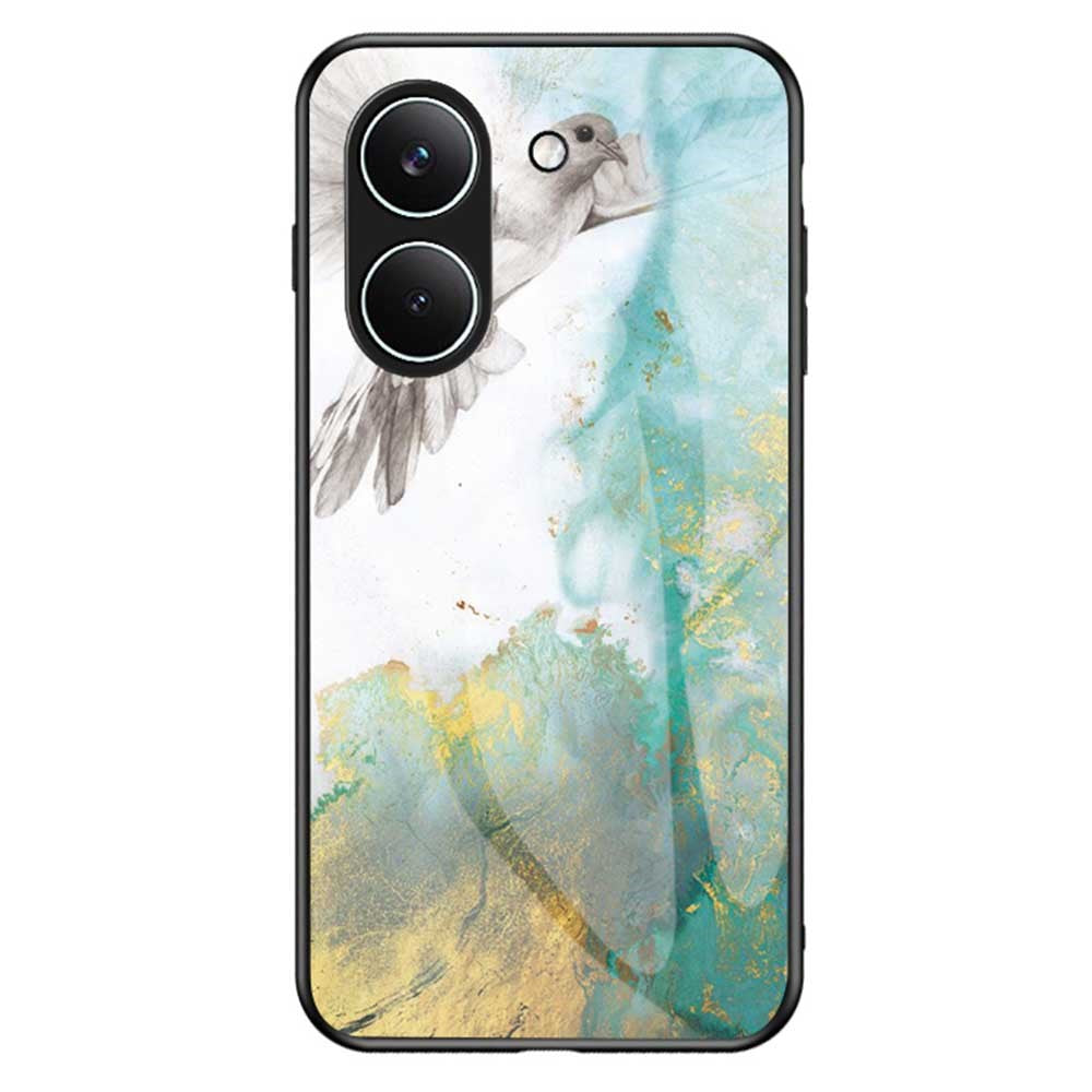 Phone Case For Xiaomi Poco X8 Pro 5G  /  Redmi Turbo 5 5G Marble Pattern Tempered Glass + PC + TPU Protective Phone Cover
