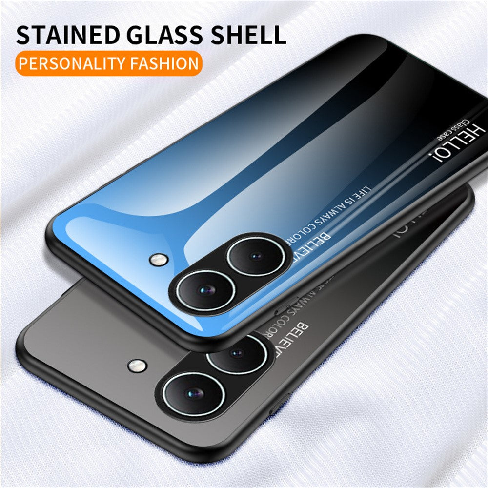Etui til Xiaomi Poco X8 Pro 5G / Redmi Turbo 5 5G med ridsefast hærdet glas + PC + TPU-mobilcover
