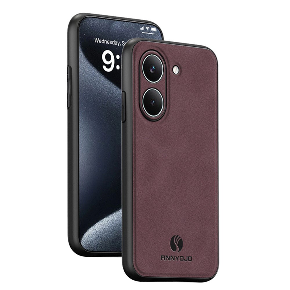 ANNYOJO mobilskal till Xiaomi Poco X8 Pro 5G / Redmi Turbo 5 5G PU-läder + PC + TPU Fallskyddande baksida i mobil