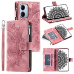 For Xiaomi Redmi 15a 5G Wallet Case Mandala Flower Pattern PU Leather Phone Cover with Wrist Strap