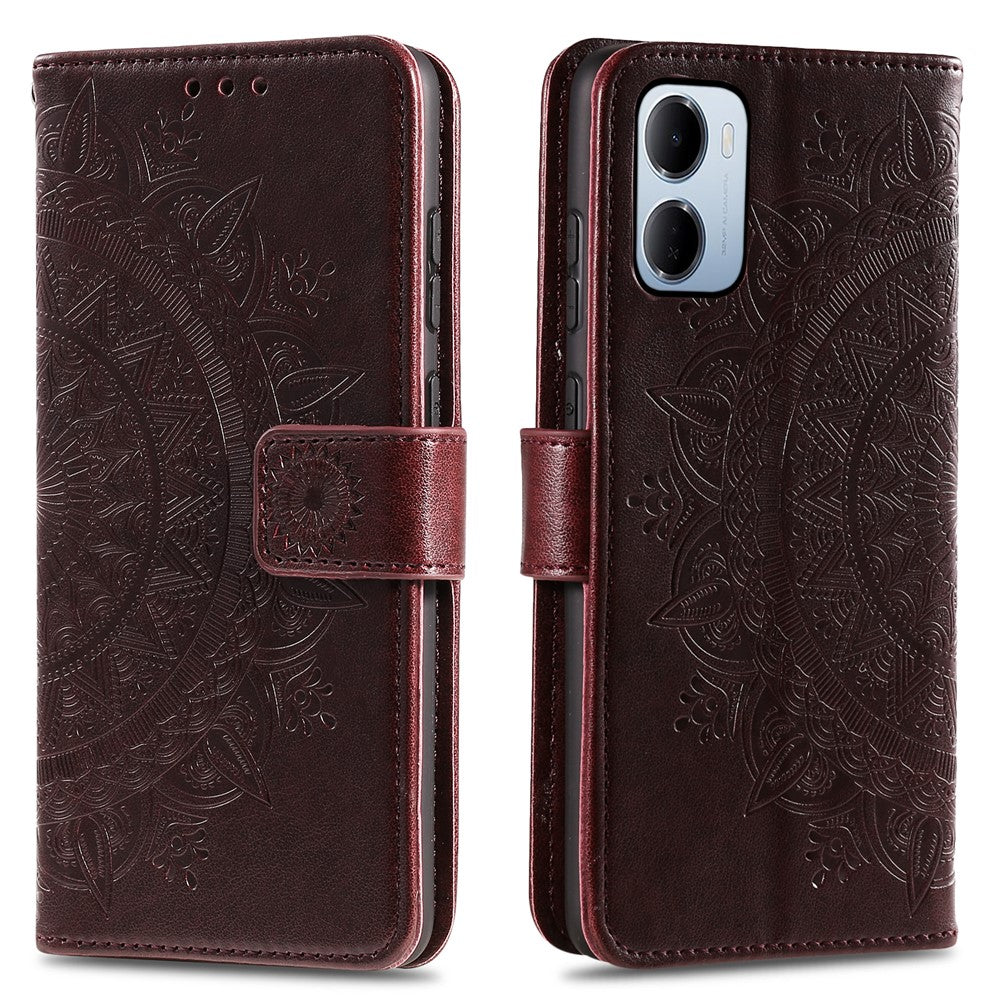 For Xiaomi Redmi 15a 5G Stand Case Imprinted Totem PU Leather Wallet Phone Cover with Wrist Strap