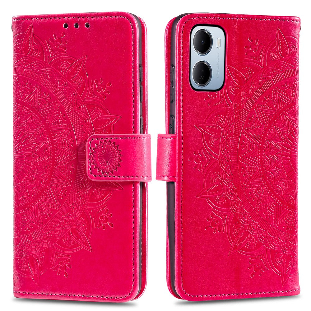 For Xiaomi Redmi 15a 5G Stand Case Imprinted Totem PU Leather Wallet Phone Cover with Wrist Strap