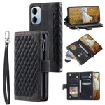 For Xiaomi Redmi 15a 5G Wallet Case Rhombus Stitching Line PU Leather Phone Cover with Wrist Strap