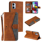 For Xiaomi Redmi 15a 5G Leather Case Splicing Stitching Wallet Phone Cover with Wrist Strap