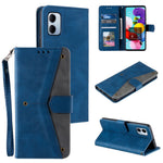 For Xiaomi Redmi 15a 5G Leather Case Splicing Stitching Wallet Phone Cover with Wrist Strap
