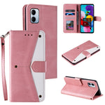 For Xiaomi Redmi 15a 5G Leather Case Splicing Stitching Wallet Phone Cover with Wrist Strap