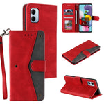 For Xiaomi Redmi 15a 5G Leather Case Splicing Stitching Wallet Phone Cover with Wrist Strap