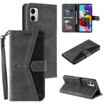 For Xiaomi Redmi 15a 5G Leather Case Splicing Stitching Wallet Phone Cover with Wrist Strap