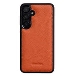 MELKCO For Samsung Galaxy S25+ Case Genuine Cow Leather Coated PC Phone Cover