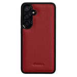 MELKCO For Samsung Galaxy S25+ Case Genuine Cow Leather Coated PC Phone Cover