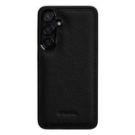 MELKCO For Samsung Galaxy S24+ Case Genuine Cow Leather Coated PC Phone Cover
