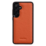 MELKCO For Samsung Galaxy S24+ Case Genuine Cow Leather Coated PC Phone Cover