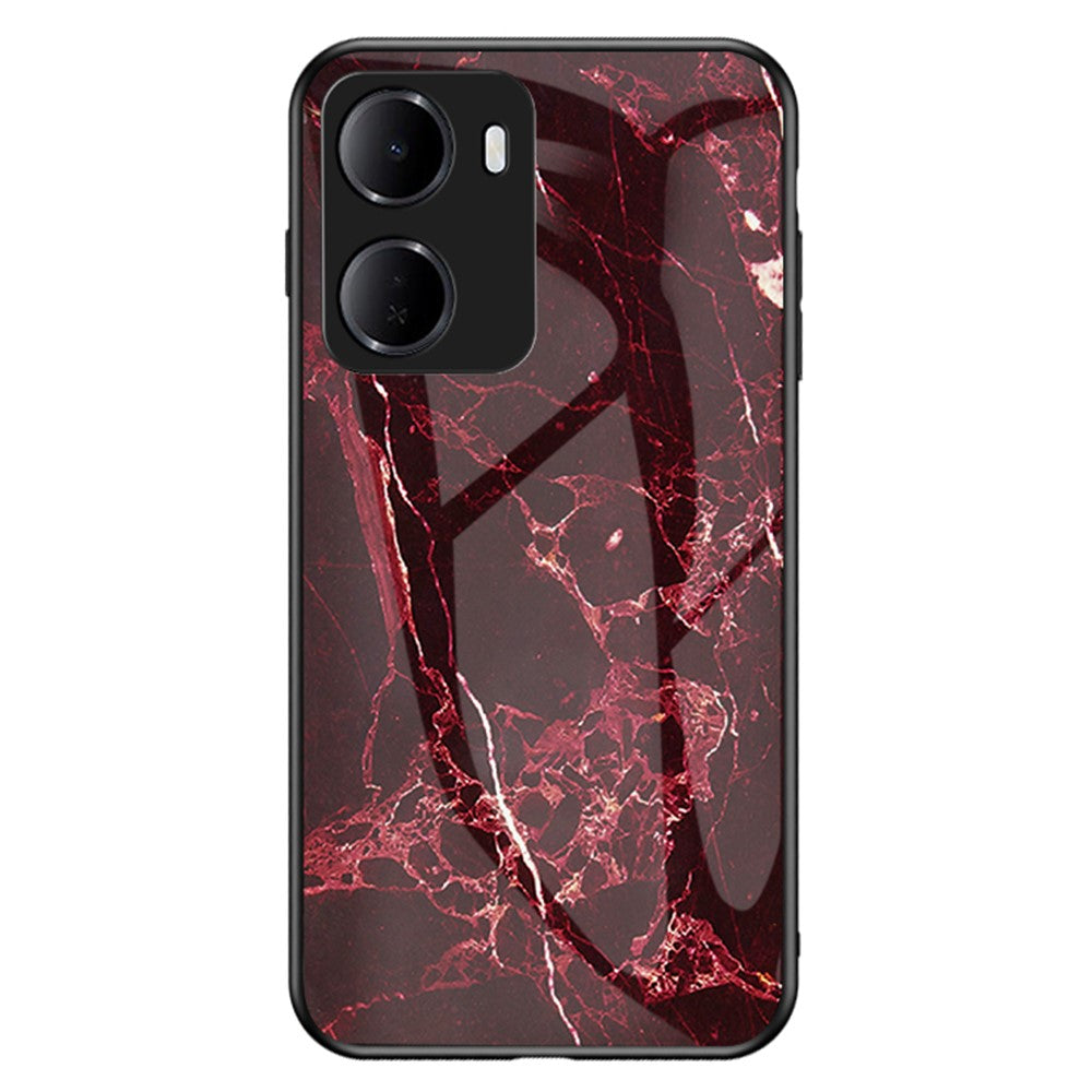 For Xiaomi Redmi 15a 5G Phone Case Marble Pattern Tempered Glass + PC + TPU Protective Phone Cover