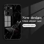 For Xiaomi Redmi 15a 5G Phone Case Marble Pattern Tempered Glass + PC + TPU Protective Phone Cover