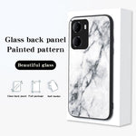 For Xiaomi Redmi 15a 5G Phone Case Marble Pattern Tempered Glass + PC + TPU Protective Phone Cover