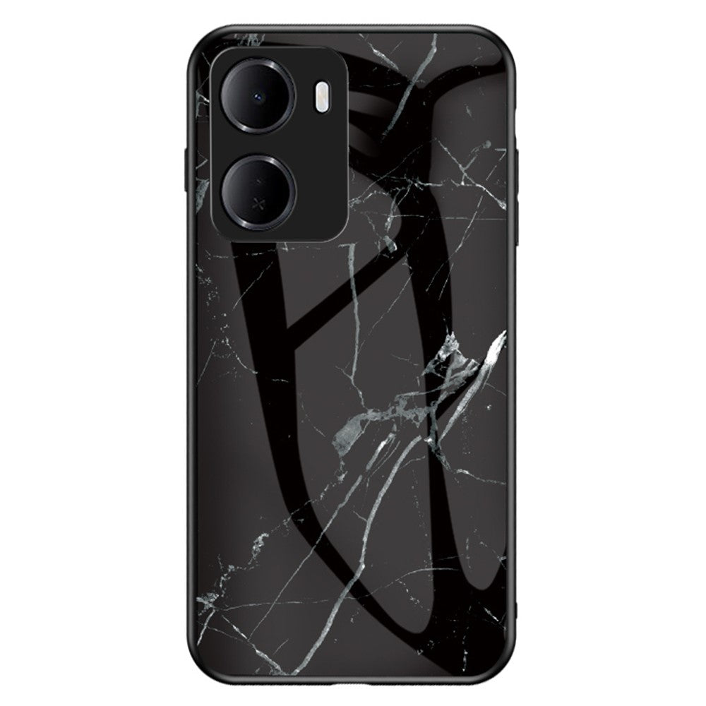 For Xiaomi Redmi 15a 5G Phone Case Marble Pattern Tempered Glass + PC + TPU Protective Phone Cover