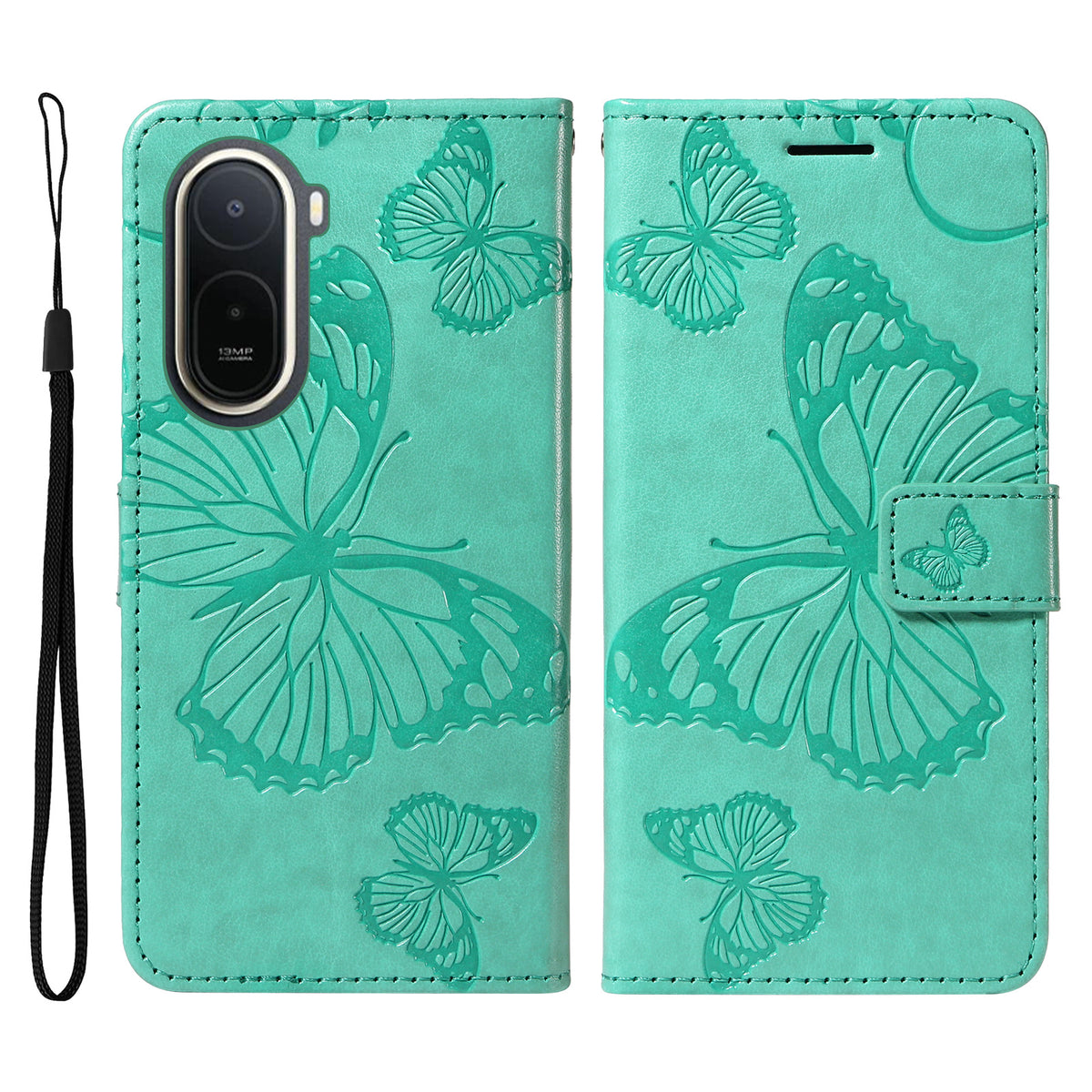 For Xiaomi Poco C85x 5G / Redmi A7 Pro 4G (171.56mm) Wallet Case Floral Butterfly Imprinted Leather Phone Cover Stand