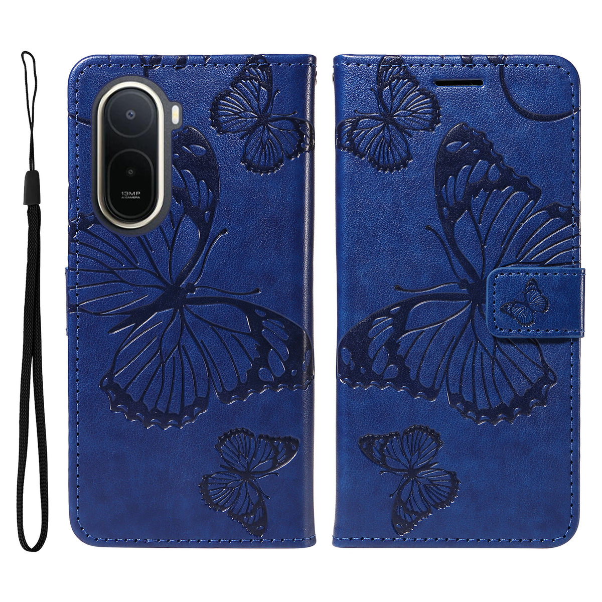For Xiaomi Poco C85x 5G / Redmi A7 Pro 4G (171.56mm) Wallet Case Floral Butterfly Imprinted Leather Phone Cover Stand
